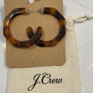 J. Crew Tortoise Resin Hoop Earrings